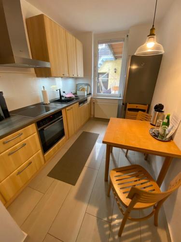 Dapur atau dapur kecil di Ferienwohnung am Anger