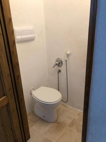 ein kleines Bad mit WC in einer Kabine in der Unterkunft VILLA MARE in Rena Majore