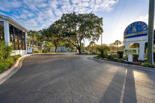 an empty street in front of a building at Charleston Creekside Inn in Charleston