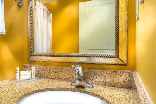 La salle de bains est pourvue d'un lavabo et d'un miroir. dans l'établissement TownePlace Suites by Marriott Baltimore BWI Airport, à Linthicum