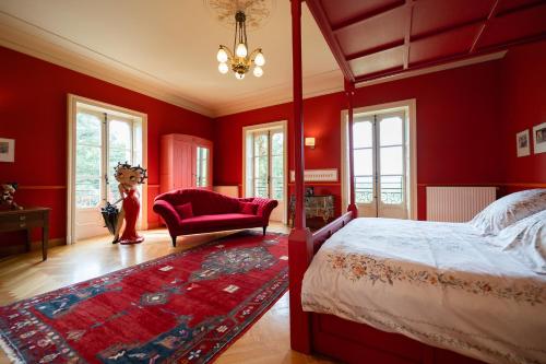Postel nebo postele na pokoji v ubytování Chateau de Bézyl