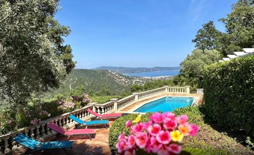 Villa de 3 chambres avec vue sur la mer piscine privee et jardin clos a Rayol Canadel sur Mer a 8 km de la plage
