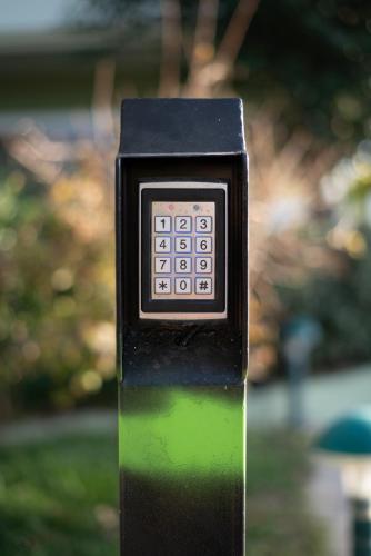 a close up of a parking meter at Levada Apartment - Hellenic Apartments Avlona in Avlón