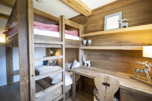 Cama o camas de una habitación en Bergchalet Flöna