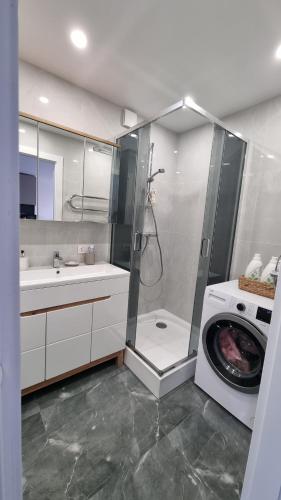 Et badeværelse på New apartment in the city