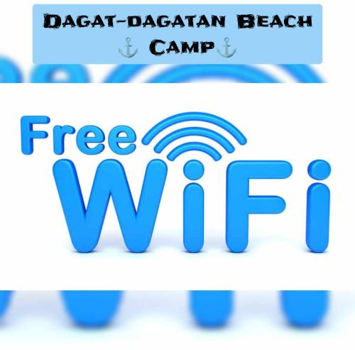 a sign that reads free wifi with the text free wifi at Dagat-Dagatan Beach House Bungalow Resthouse Gubat in Gubat