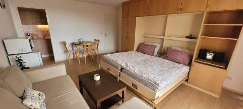 a small room with a bed and a couch at Maria Altreichenau in Neureichenau
