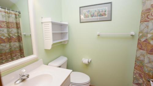 a bathroom with a white toilet and a sink at Soundfront, Priv Dock, Sound Views, Sun Deck, SA425, Sound Mind in Sanderling
