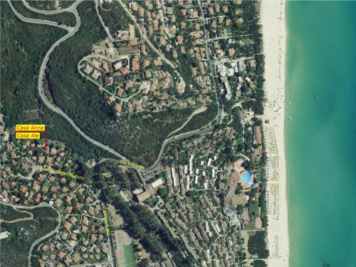 an overhead view of a city next to a beach at Anna e Ale - mare e relax in Costa Rei