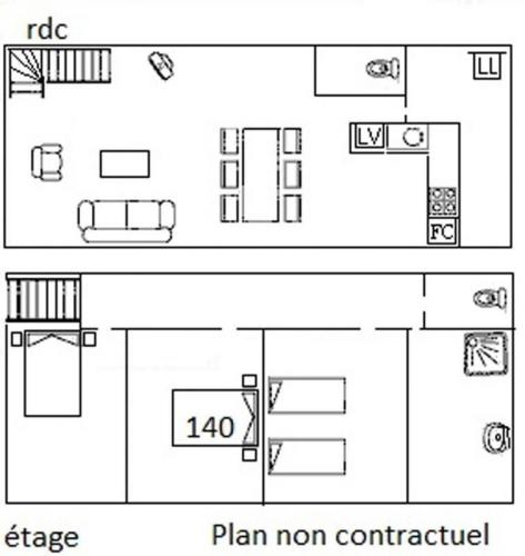 a floor plan of a small house with a plan non centred at Suraya in Bidarray