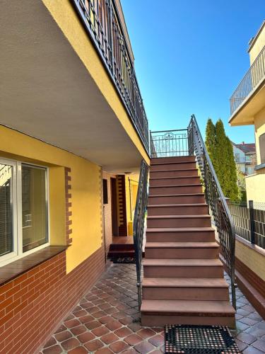 a stairway leading up to a building at Willa Irena in Świnoujście