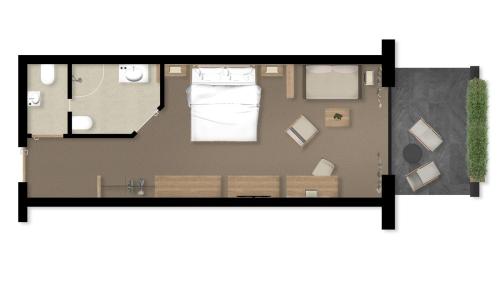 a floor plan of a room with at Hilburger Hotel in Schenna