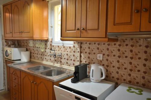 Dapur atau dapur kecil di Flat And Cozy House In Trikala
