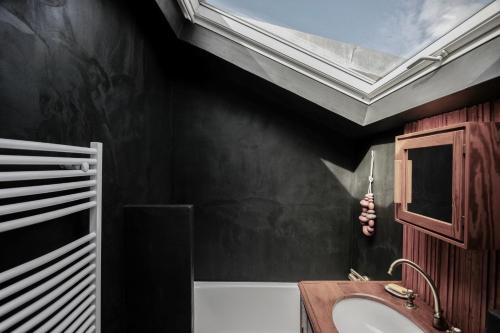 a bathroom with a sink and a ceiling at MAISON MOUZ in Paris