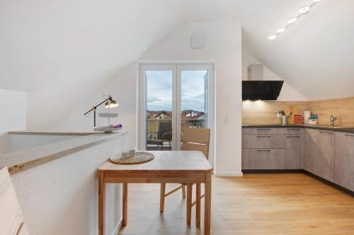 Dapur atau dapur kecil di Dachstudio am Donau Rad Weg