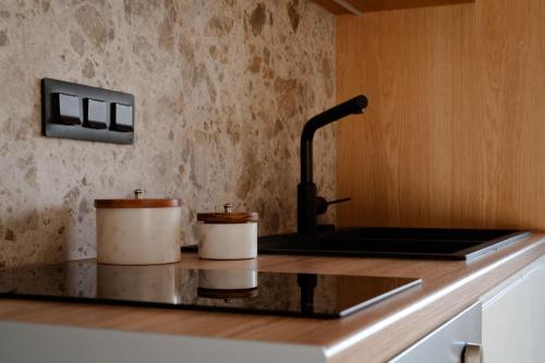 Kuchyň nebo kuchyňský kout v ubytování Deos- Luxury Apartment in Agrinio