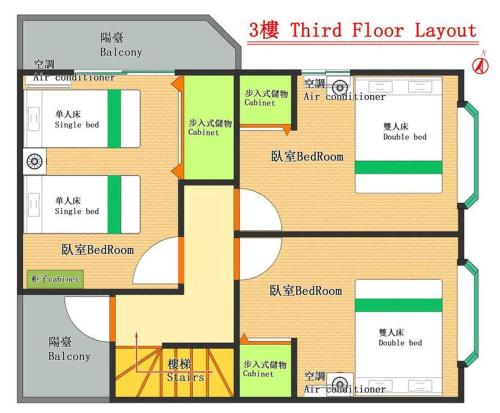a detailed floor plan of a house at Kishisato Japanese House QB-1 in Osaka