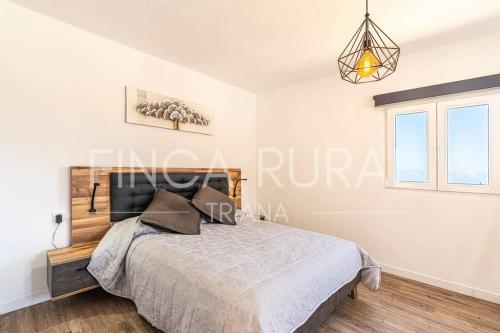 a bedroom with a bed and a window at Finca Rural Triana in Santa Cruz de Tenerife