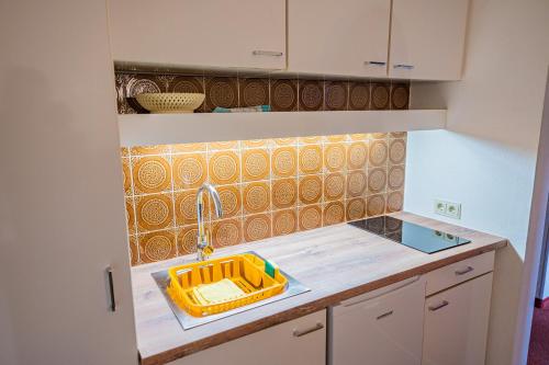 Kuchyň nebo kuchyňský kout v ubytování Appartement Pillersee