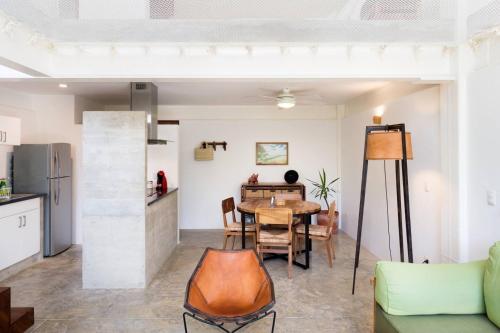 Dapur atau dapur kecil di Casa de Piedra Tulum
