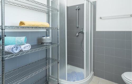 ein Bad mit einer Dusche und einem WC in der Unterkunft La Casa Di Marina 2 in Marittima