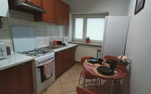 Kjøkken eller kjøkkenkrok på Apartament WIŚNIOWY Krakowskie Przedmieście 26