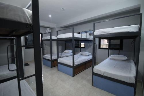 a room with four bunk beds in it at Jaipur BackPackers in Jaipur