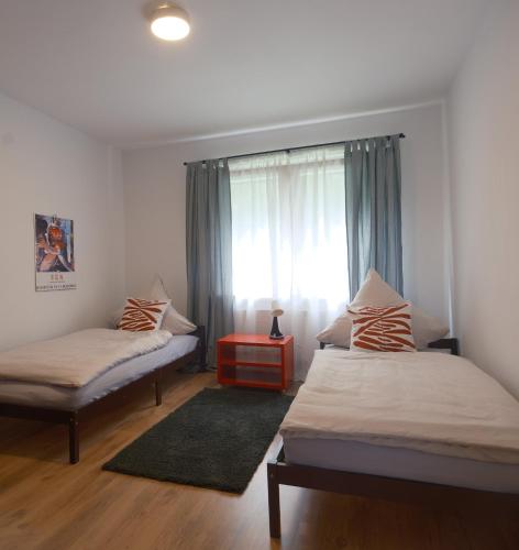 A bed or beds in a room at Gemütliche Wohnung in Essen-Kupferdreh