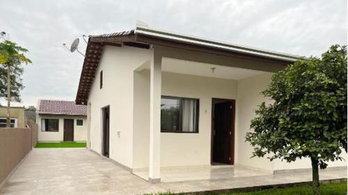 Bygningen som feriehuset ligger i