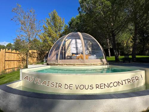 a sign that says ol plitzer be yours rendezvous at Le Clos FMR Insolite - "F"anny Carcassonne in Malves-en-Minervois