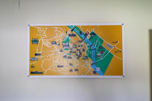 a picture of a map on a wall at Guest House Chaves in Chaves