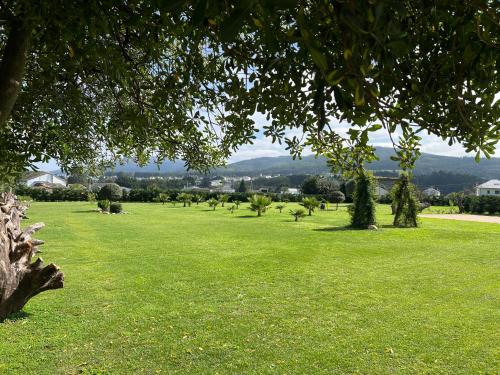 a field of green grass with trees in the distance at Casal de pelaio in Barreiros
