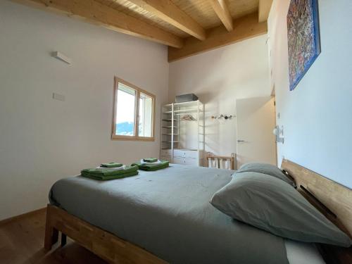 a bedroom with a large bed and a window at I Ciliegi del Conte in Bormio