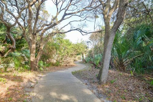 a path in the middle of a forest with trees at Beautifully updated bright and cheery 2nd story condo near pool beach access- SC261 in Edgewater