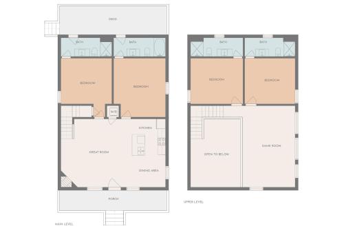 a floor plan of a building at SmokiesBoutiqueCabins would love to host you at Dolly's Cute Cabin! 4 Suites with Private Bathrooms - Hot Tub, Fire Pit, Game Room, Resort Pool open Memorial Day through Labor Day! in Gatlinburg