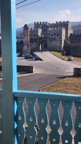 a view of a castle from a balcony at Luxor Rabath in Akhaltsikhe