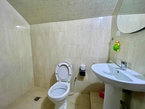 a bathroom with a toilet and a sink at Holiday Home 36 in Tsaghkadzor