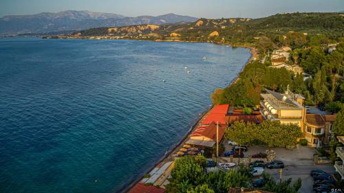 an aerial view of a large body of water at Castella Beach in Alissos