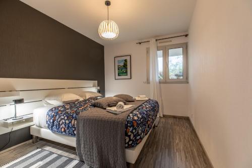 a bedroom with a bed and a window at F2 "Paris Jaude " Clermont Fd in Clermont-Ferrand