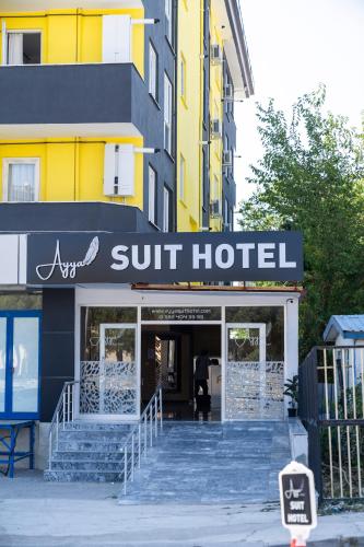 a surf hotel with stairs leading into a building at AYYA SUİT HOTEL in Eskihisar