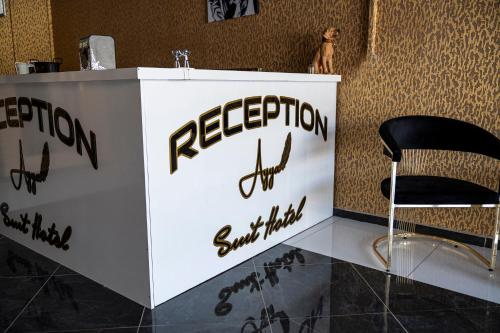 a white counter with a black chair in a room at AYYA SUİT HOTEL in Eskihisar