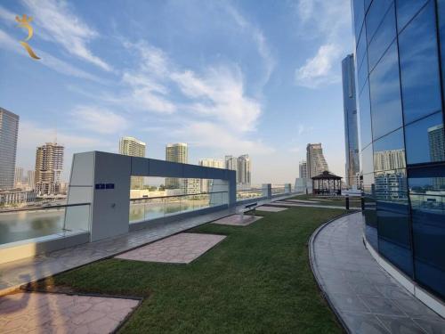a view of a city skyline from a building at Majestic Studio - Cozy Living in Al Reem, Near Reem Mall in Abu Dhabi