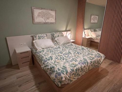 Tempat tidur dalam kamar di Appartement T2 proche d'Airbus et centre ville de Toulouse