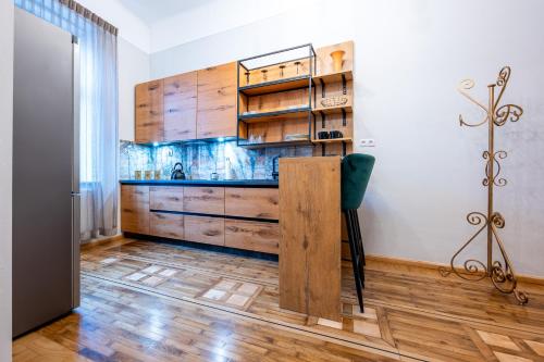 Dapur atau dapur kecil di Studio w centrum miasta
