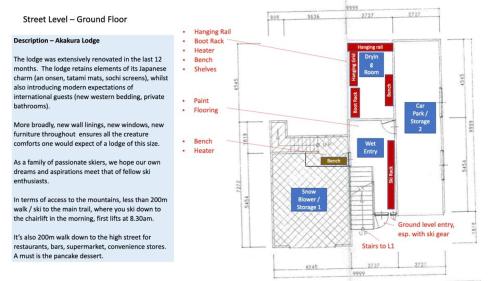 a schematic diagram of the proposed site of the new building at Elan Lodge Akakura in Nagano