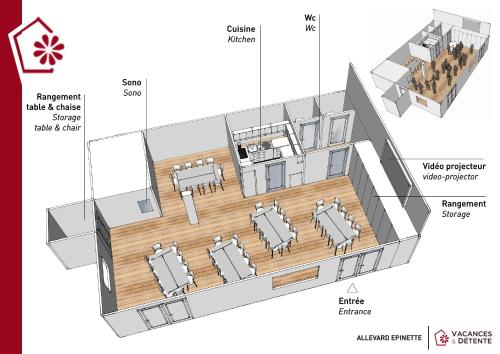 Půdorys ubytování L'Epinette - Gîte de groupe et salle de réception