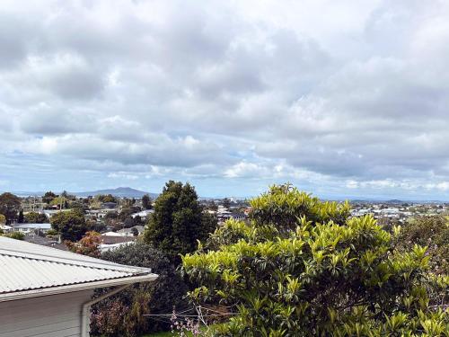 a view of a city from the roof of a house at Brandnew modern apartment in Auckland