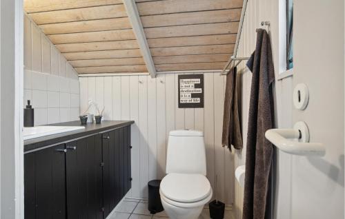 een kleine badkamer met een toilet en een wastafel bij Awesome Home In Hejls With Wifi in Hejls