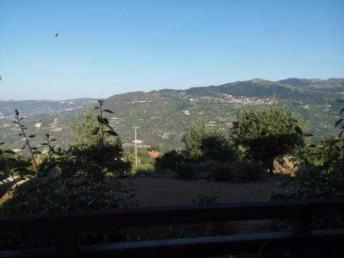 a view of a valley with mountains in the background at Guesthouse Diochri in Kato Trikala Korinthias