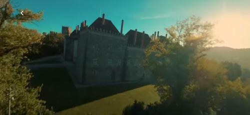 a castle on a hill with trees in the foreground at FERREIRA'S HOUSE Guimarães in Guimarães